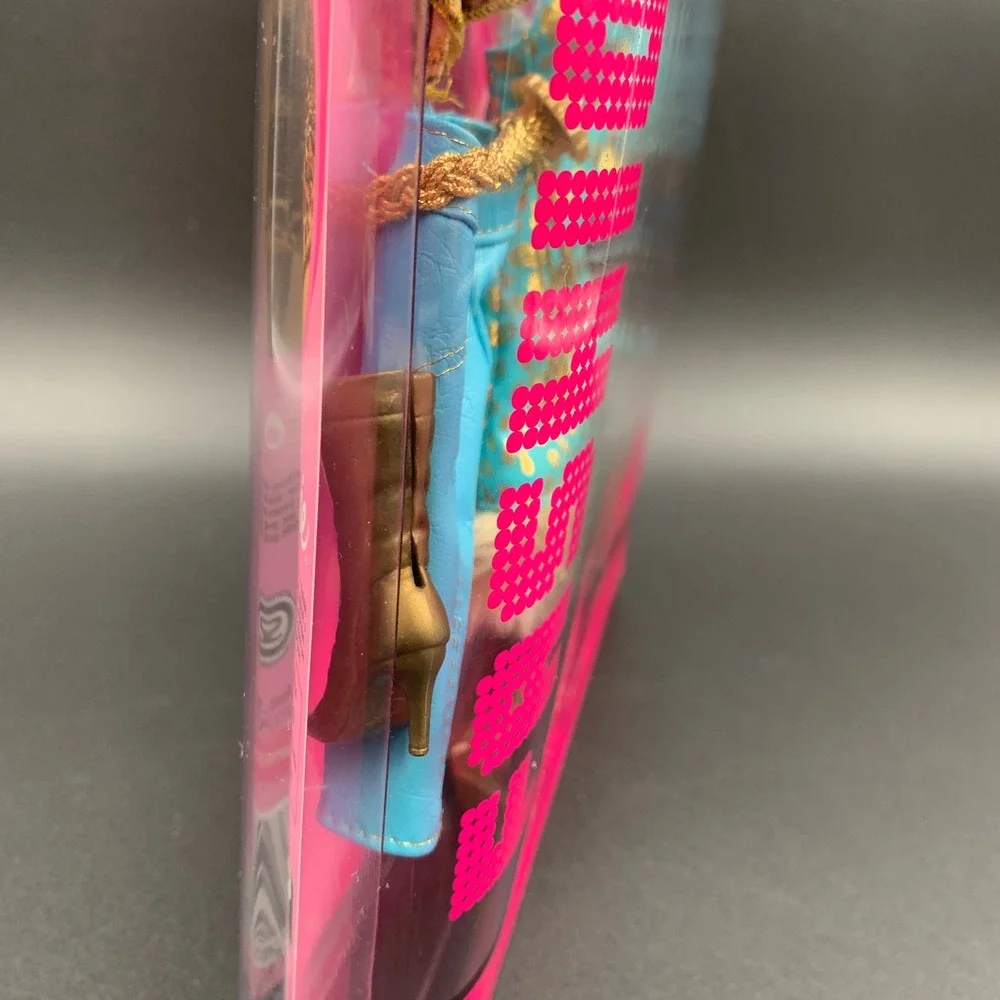 Barbie Fashion Fever Outfit Leopard Print Teal Gold‎ Faux Fur J1375 NIB 2005